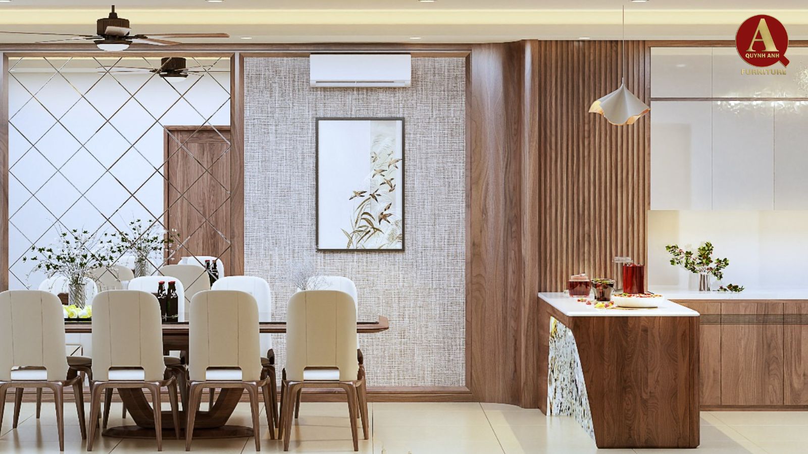 Thiết kế nội thất gỗ óc chó