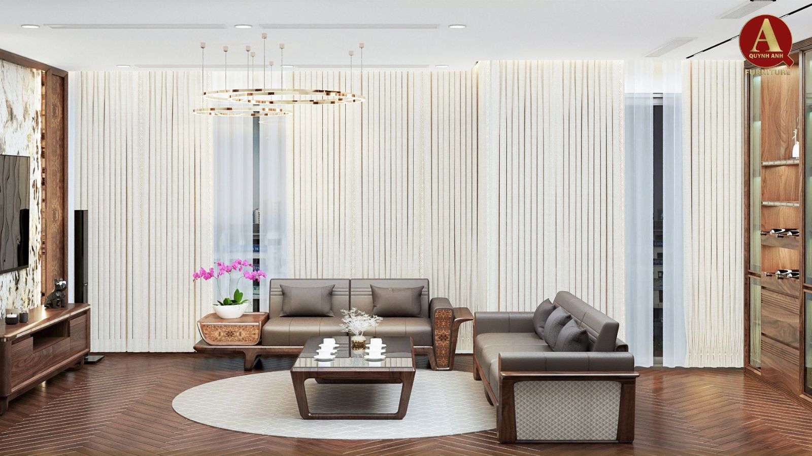 Thiết kế nội thất gỗ óc chó