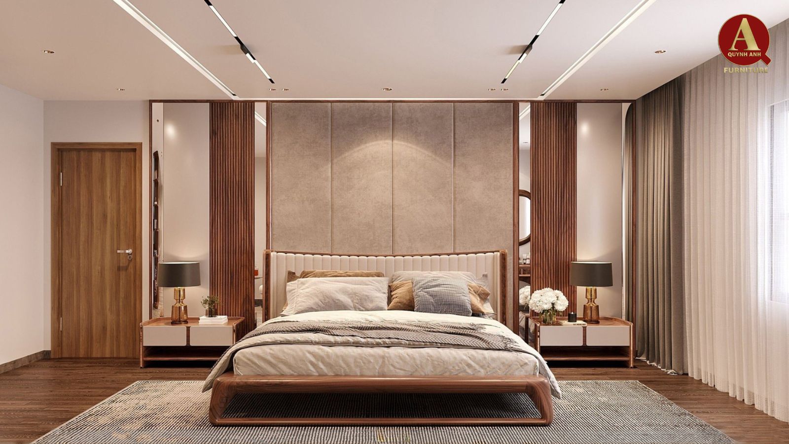 Nội thất phòng ngủ gỗ óc chó