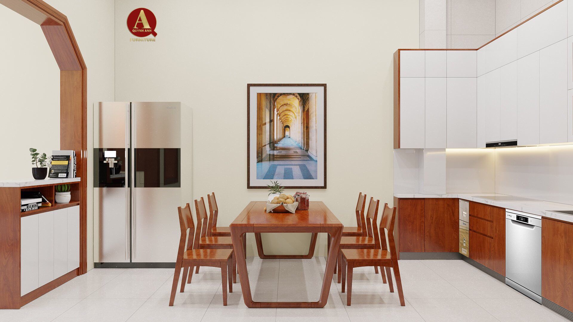 B&agrave;n ăn gỗ &oacute;c ch&oacute; sang trọng tại Nội thất Quỳnh Anh