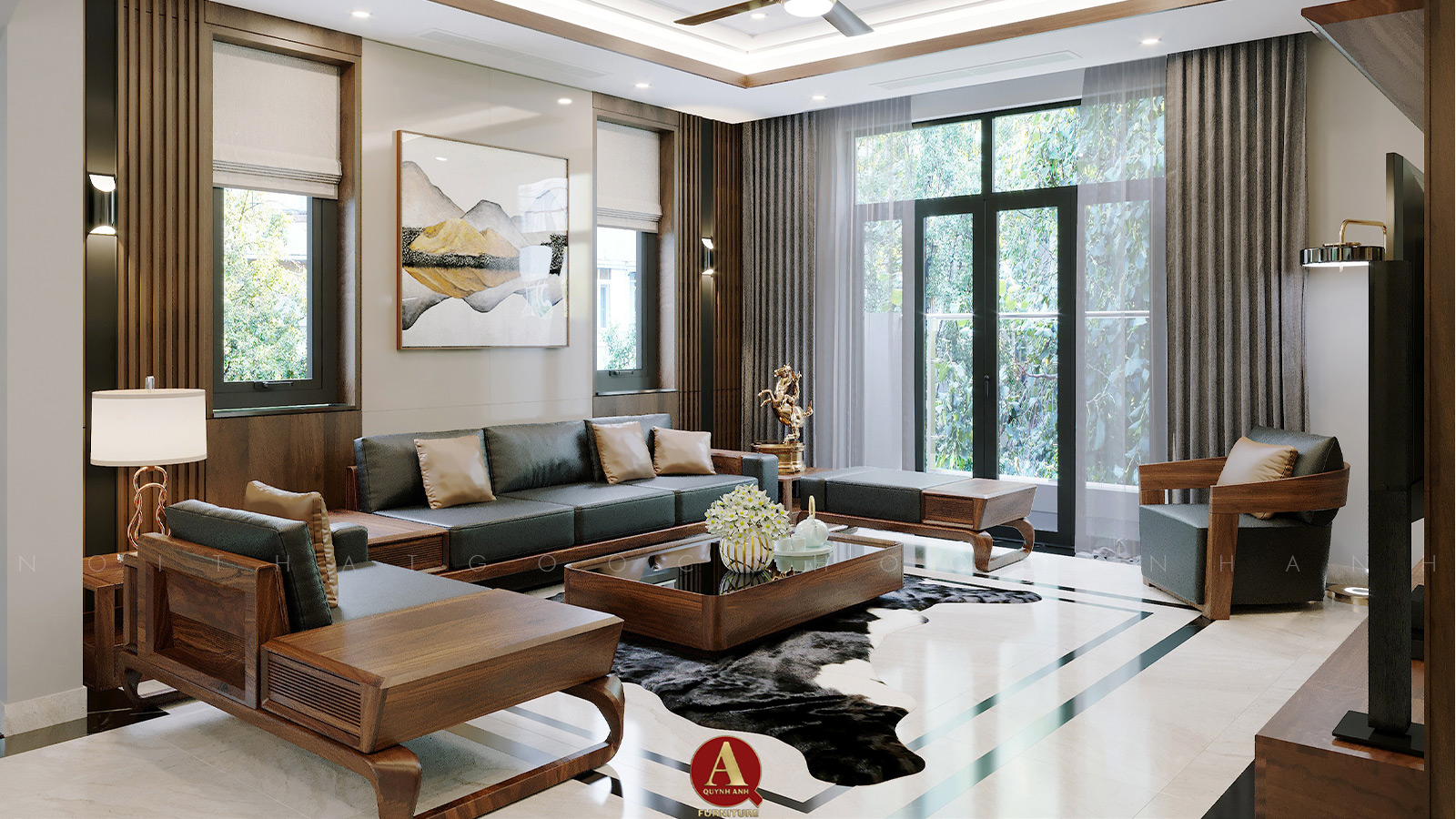 Biệt thự gỗ óc chó Nam Thăng Long - Dấu ấn đẳng cấp trong từng chi tiết