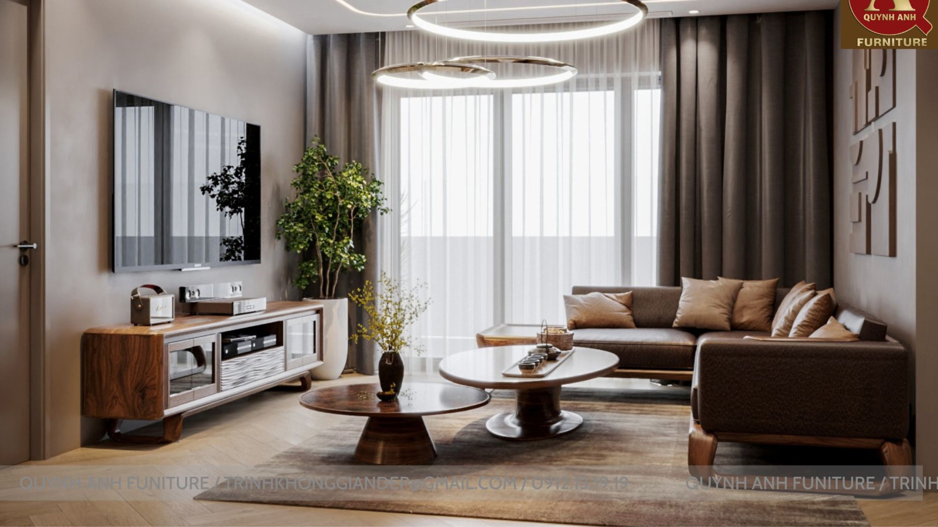 Dự án thi công nội thất chung cư The Light Tố Hữu - Không gian gỗ óc chó cao cấp, tinh tế và thanh lịch