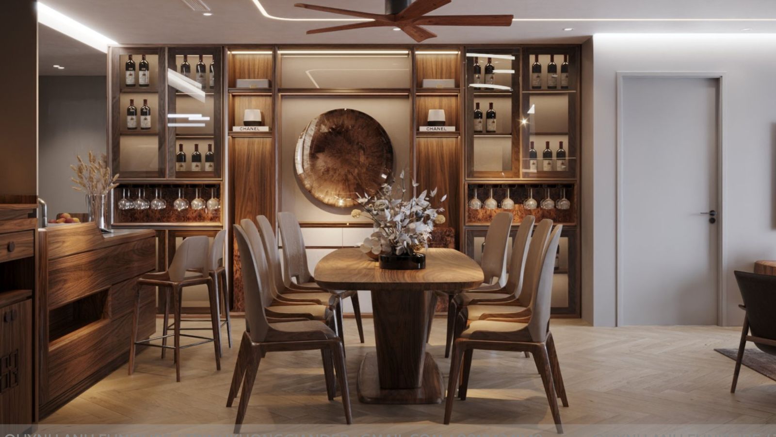 Dự án thi công nội thất chung cư The Light Tố Hữu - Không gian gỗ óc chó cao cấp, tinh tế và thanh lịch