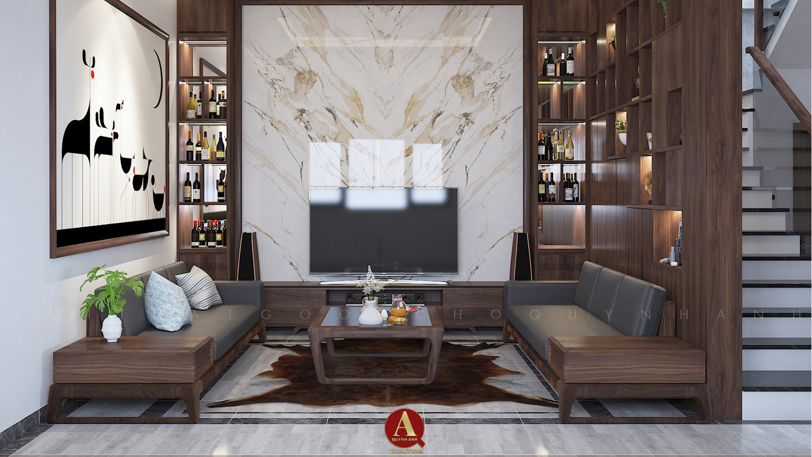 Dự án thi công nội thất hiện đại với tông nâu trầm đẳng cấp