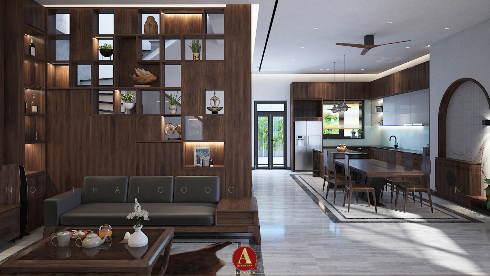 Dự án thi công nội thất hiện đại với tông nâu trầm đẳng cấp