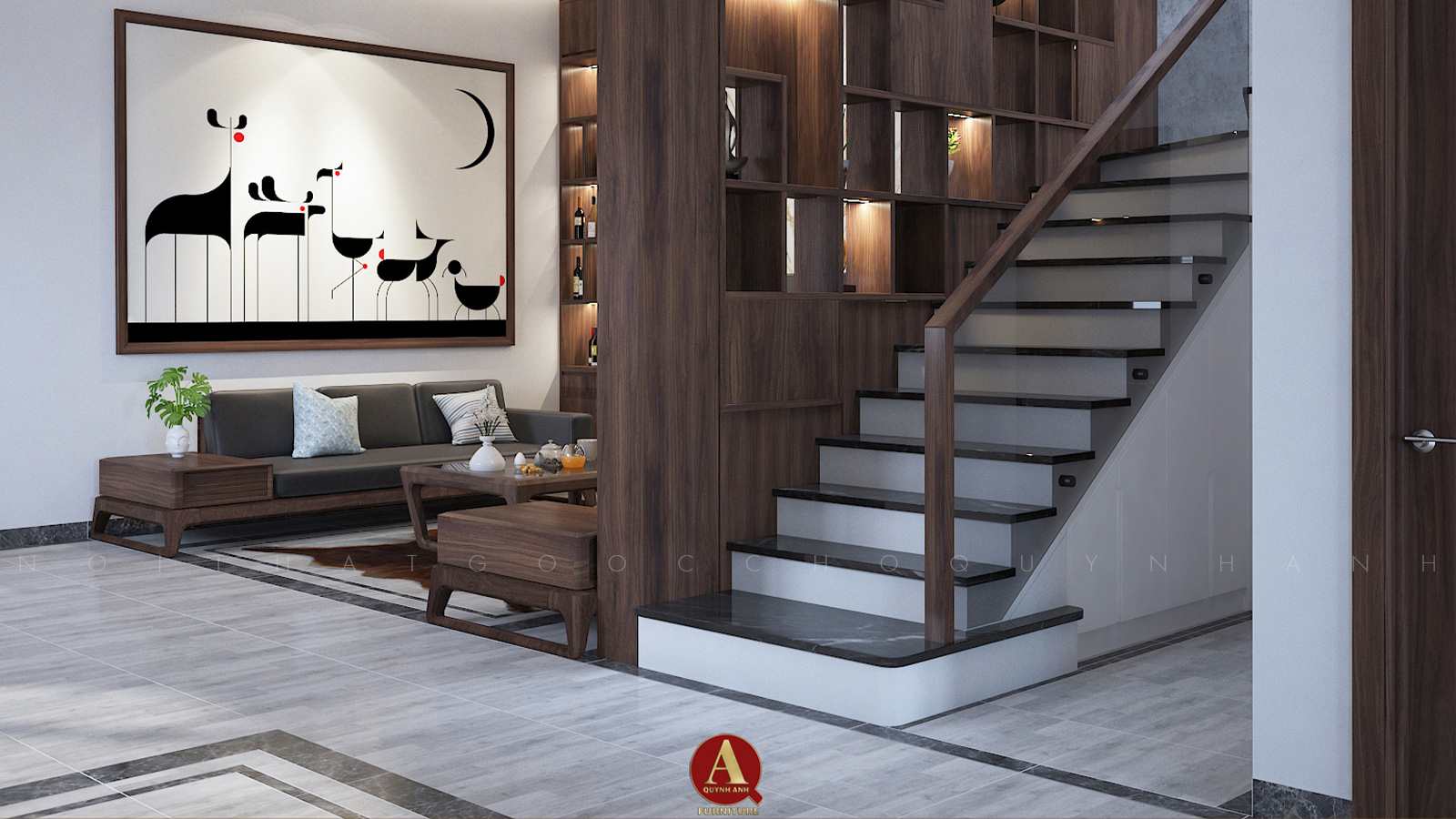 Dự án thi công nội thất hiện đại với tông nâu trầm đẳng cấp