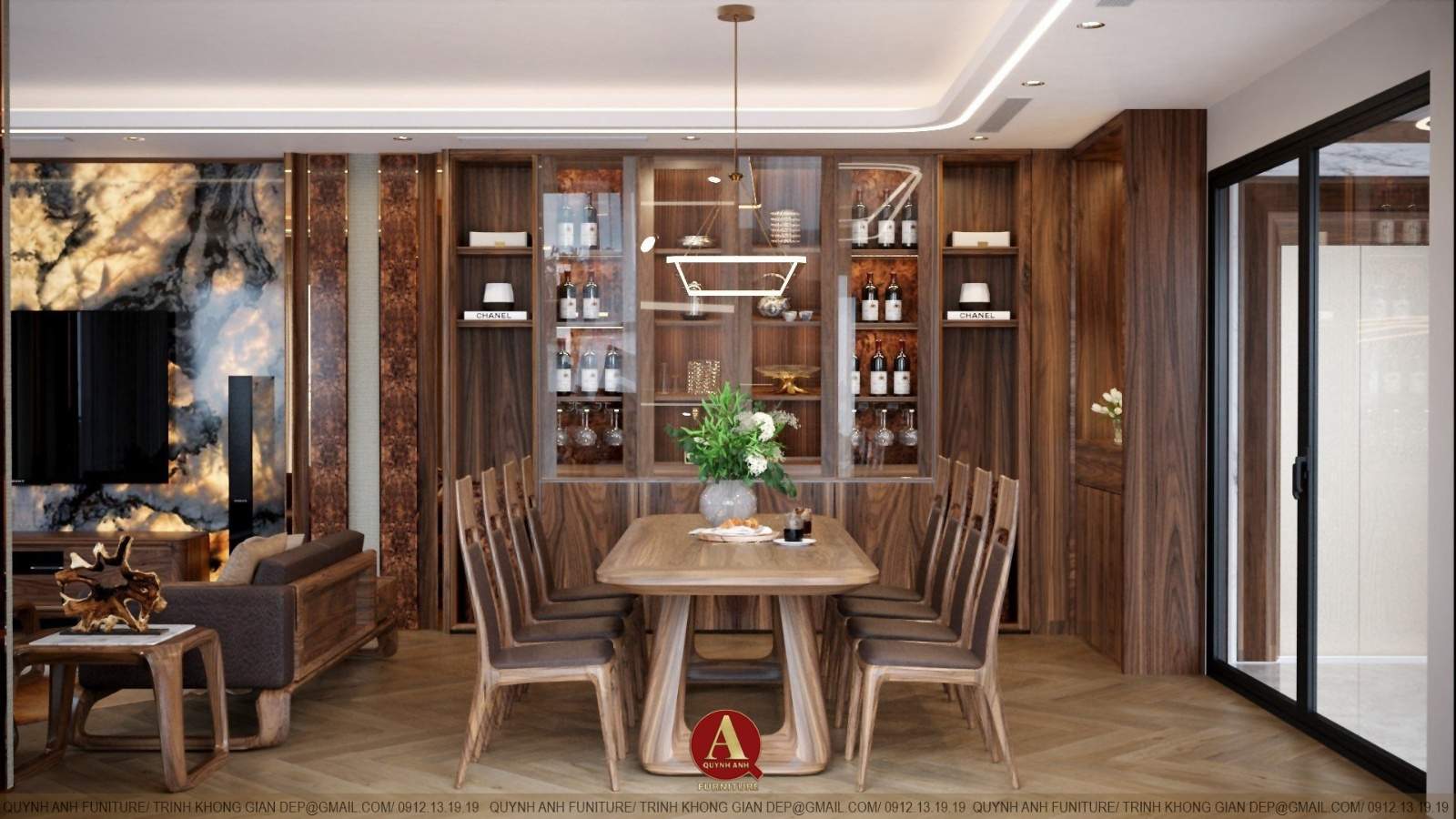 Dự án nội thất gỗ óc chó do Nội thất Quỳnh Anh thực hiện - Dấu ấn tinh hoa của sự sang trọng