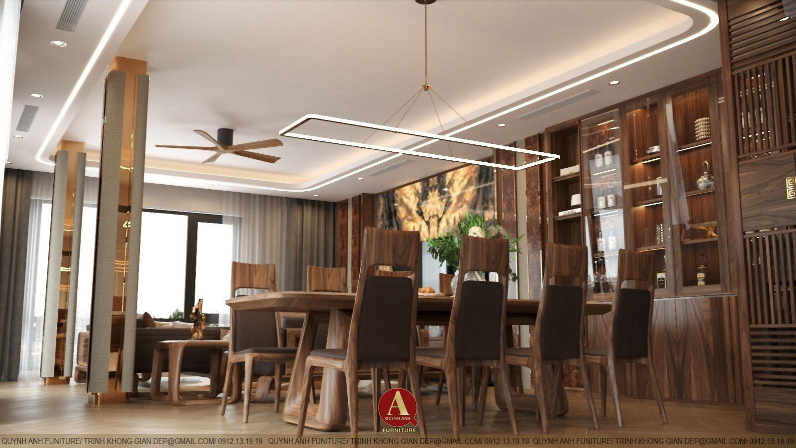 Dự án nội thất gỗ óc chó do Nội thất Quỳnh Anh thực hiện - Dấu ấn tinh hoa của sự sang trọng