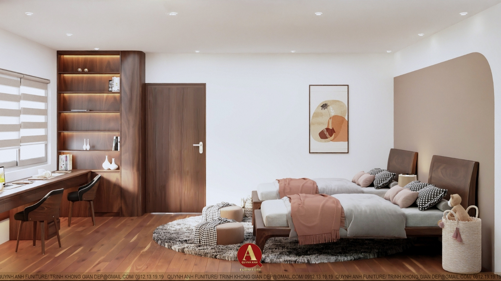 Dự án nội thất gỗ óc chó do Nội thất Quỳnh Anh thực hiện - Dấu ấn tinh hoa của sự sang trọng