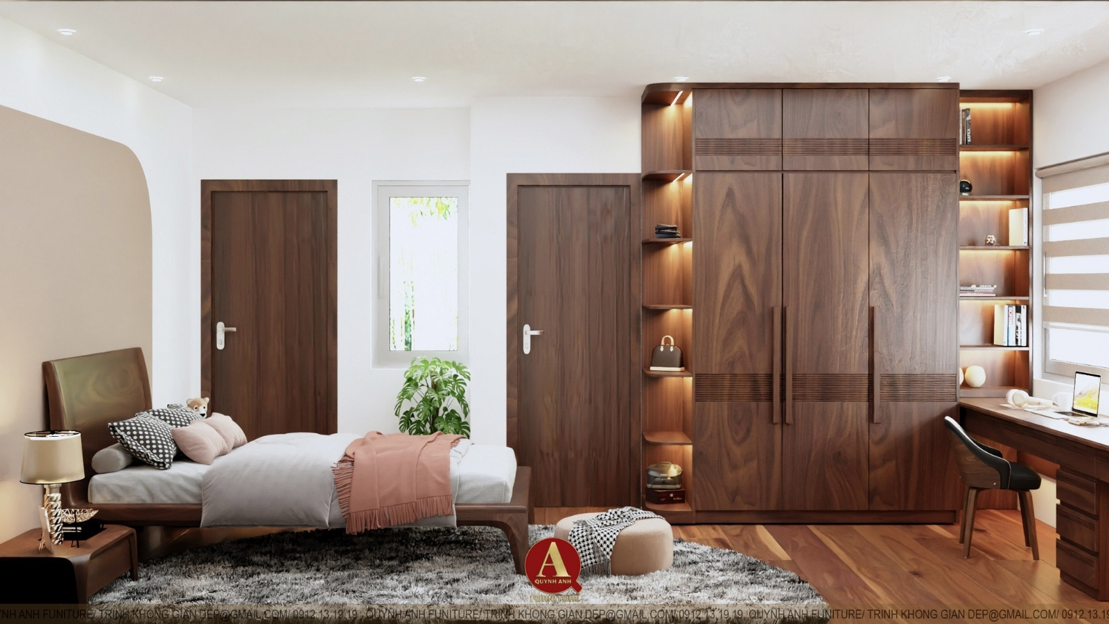 Dự án nội thất gỗ óc chó do Nội thất Quỳnh Anh thực hiện - Dấu ấn tinh hoa của sự sang trọng