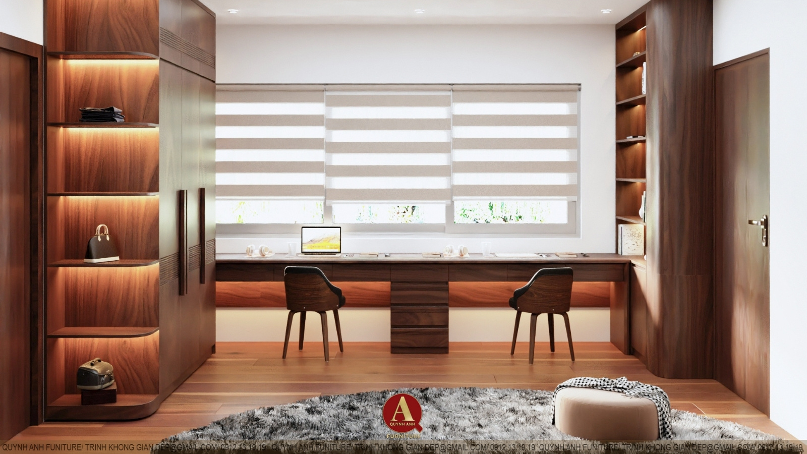 Dự án nội thất gỗ óc chó do Nội thất Quỳnh Anh thực hiện - Dấu ấn tinh hoa của sự sang trọng