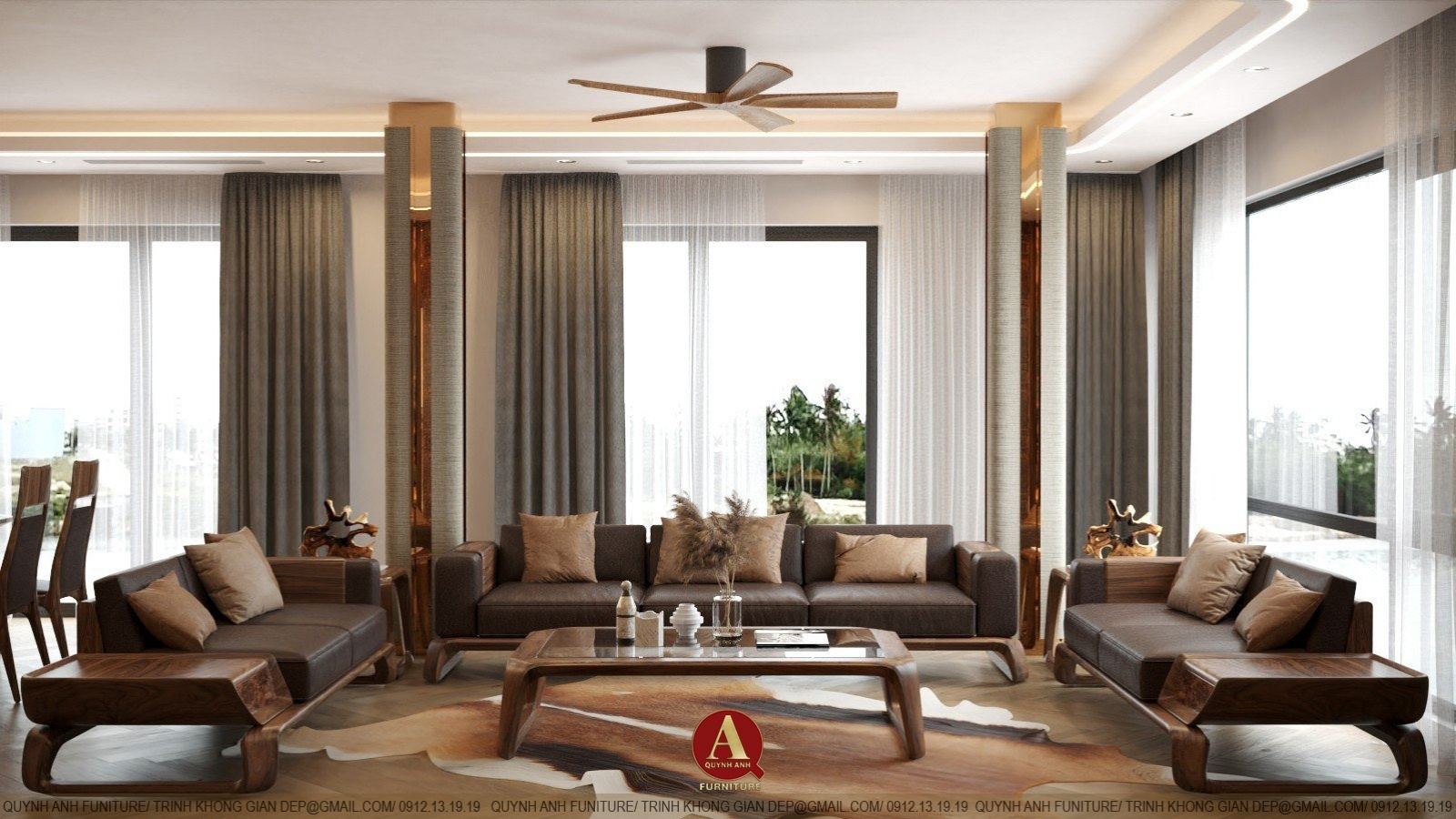 Dự án nội thất gỗ óc chó do Nội thất Quỳnh Anh thực hiện - Dấu ấn tinh hoa của sự sang trọng