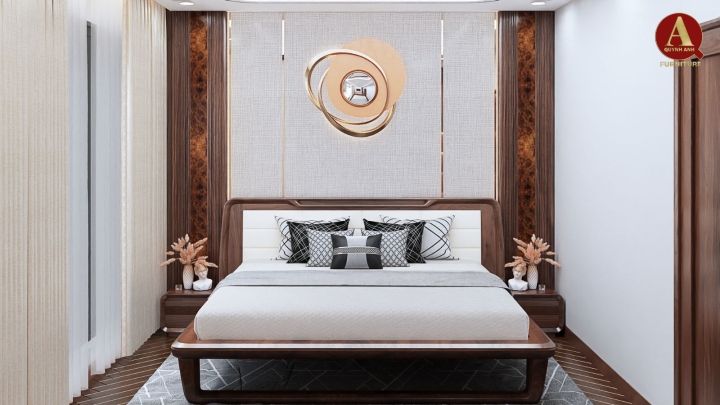 Thiết Kế Nội Thất Phòng Ngủ Gỗ Óc Chó Sang Trọng Cho Không Gian Sống Đẳng Cấp