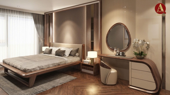 Thiết kế nội thất phòng ngủ gỗ óc chó - Đỉnh cao của sự sang trọng và tiện nghi