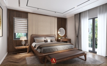 BST GIƯỜNG NGỦ THIẾT KẾ HIỆN ĐẠI TỪ GỖ ÓC CHÓ CAO CẤP