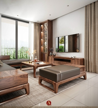 Khám phá bộ sưu tập sofa gỗ óc chó cao cấp cho phòng khách hiện đại